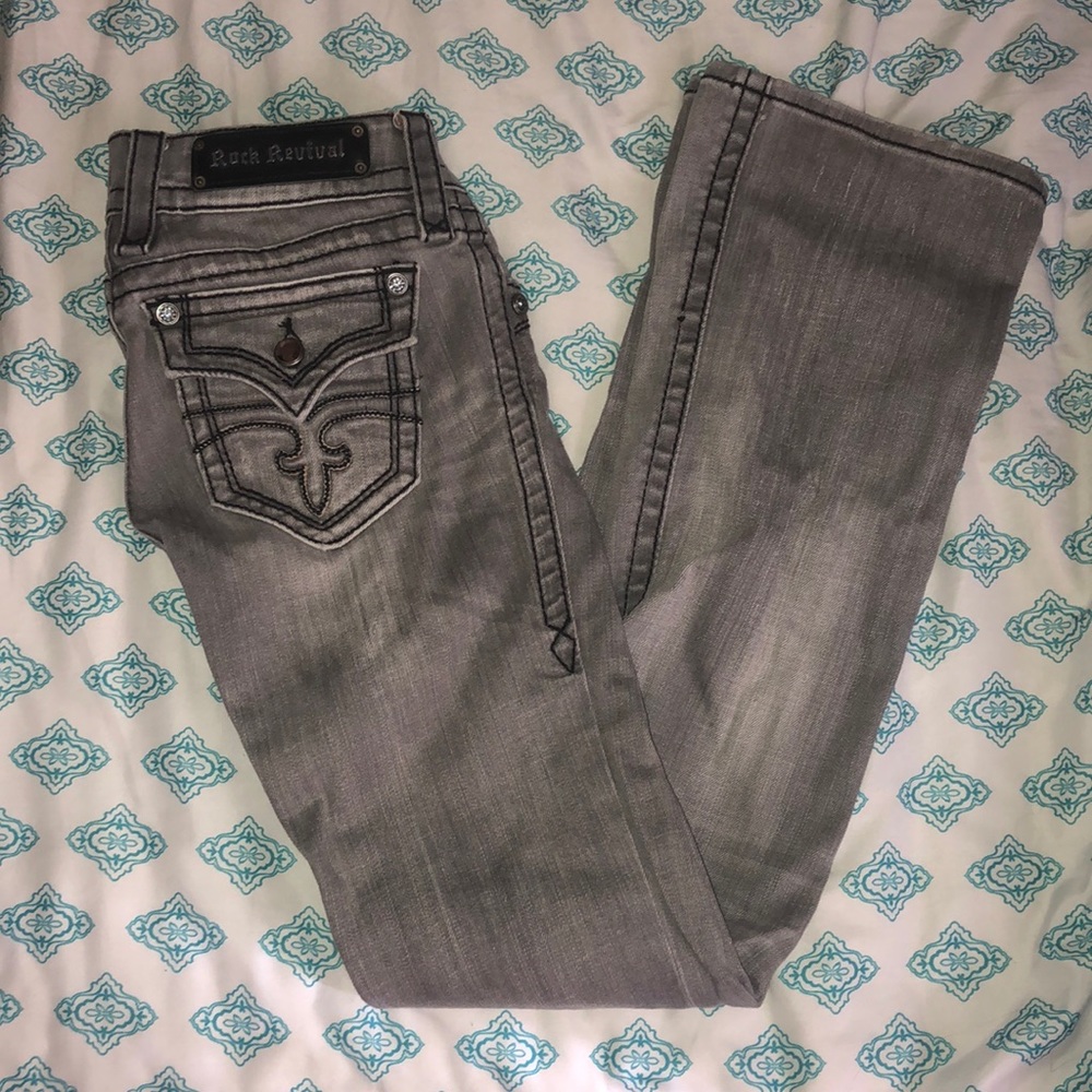 Rock Revival Grey Bootcut Jeans